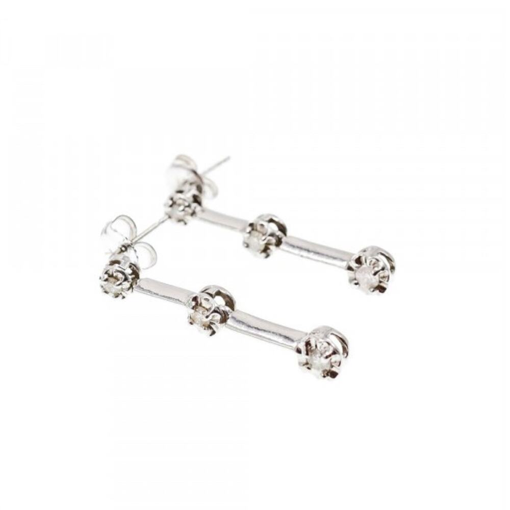 10K White Gold Diamonds Stud Earrings